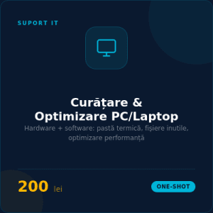 Curățare și optimizare laptop/PC