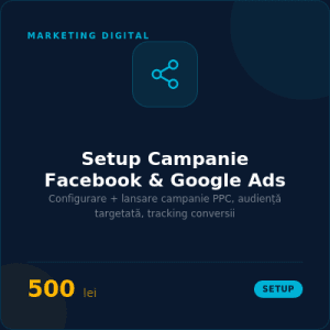Setup campanie Facebook & Google Ads